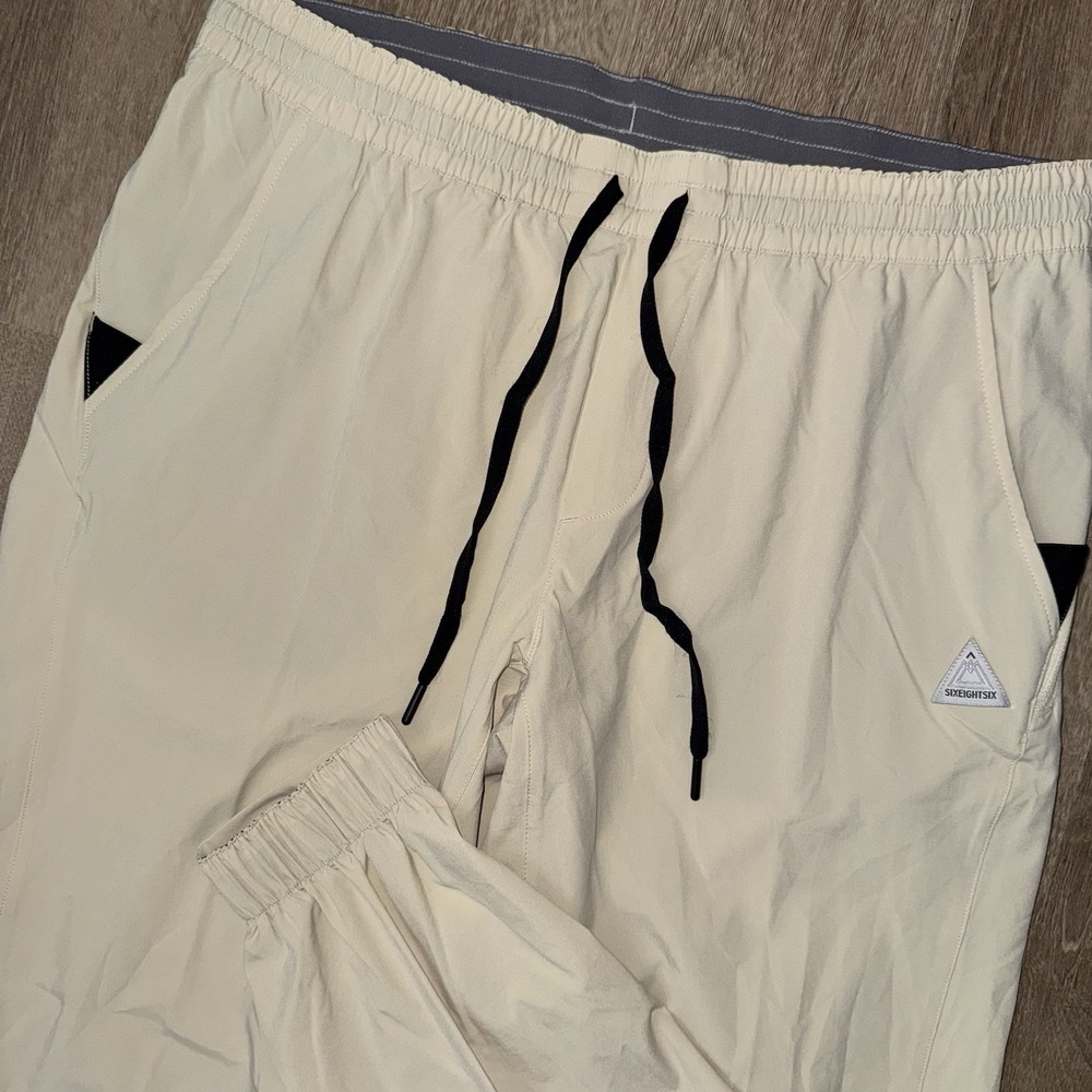 686 Everywhere ATP Stretch Performance Pants Men's Large Cream Joggers